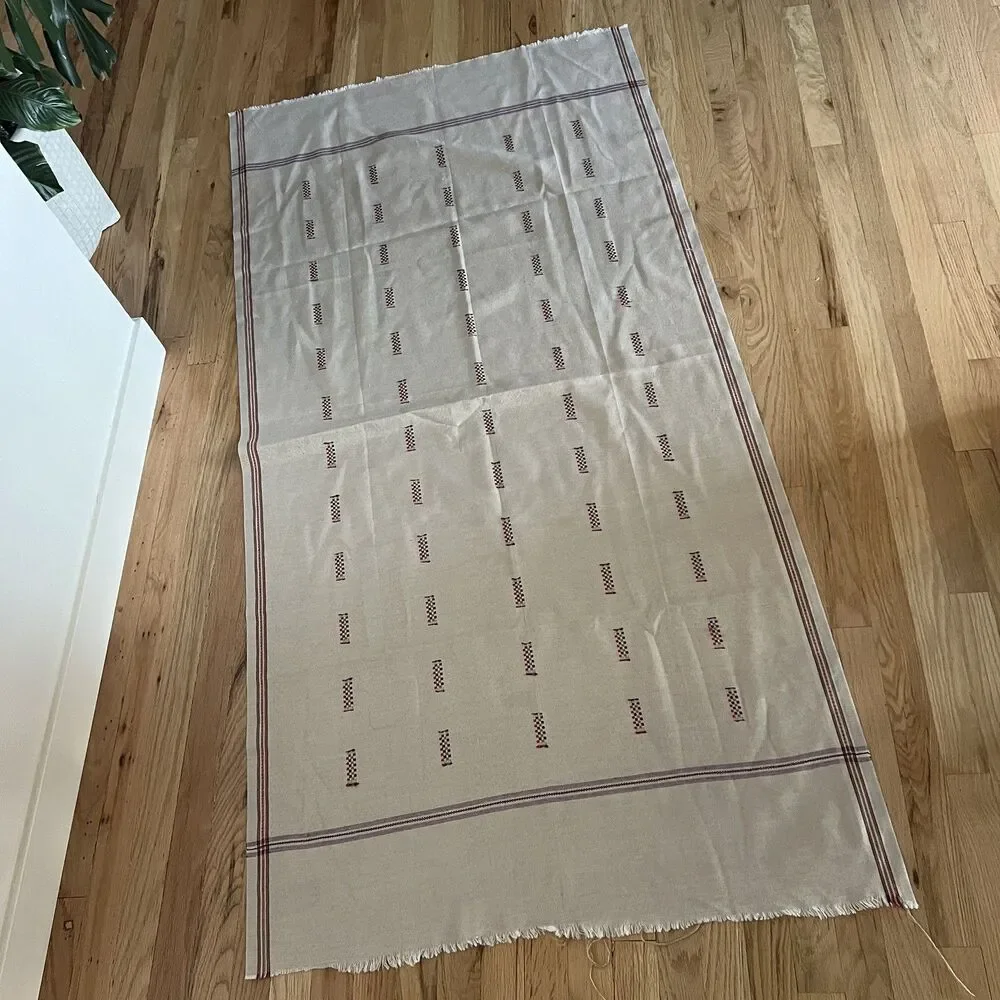 VTG  Woven bohemian geometric raw edge fringe colorful Table Runner home‎ decor
